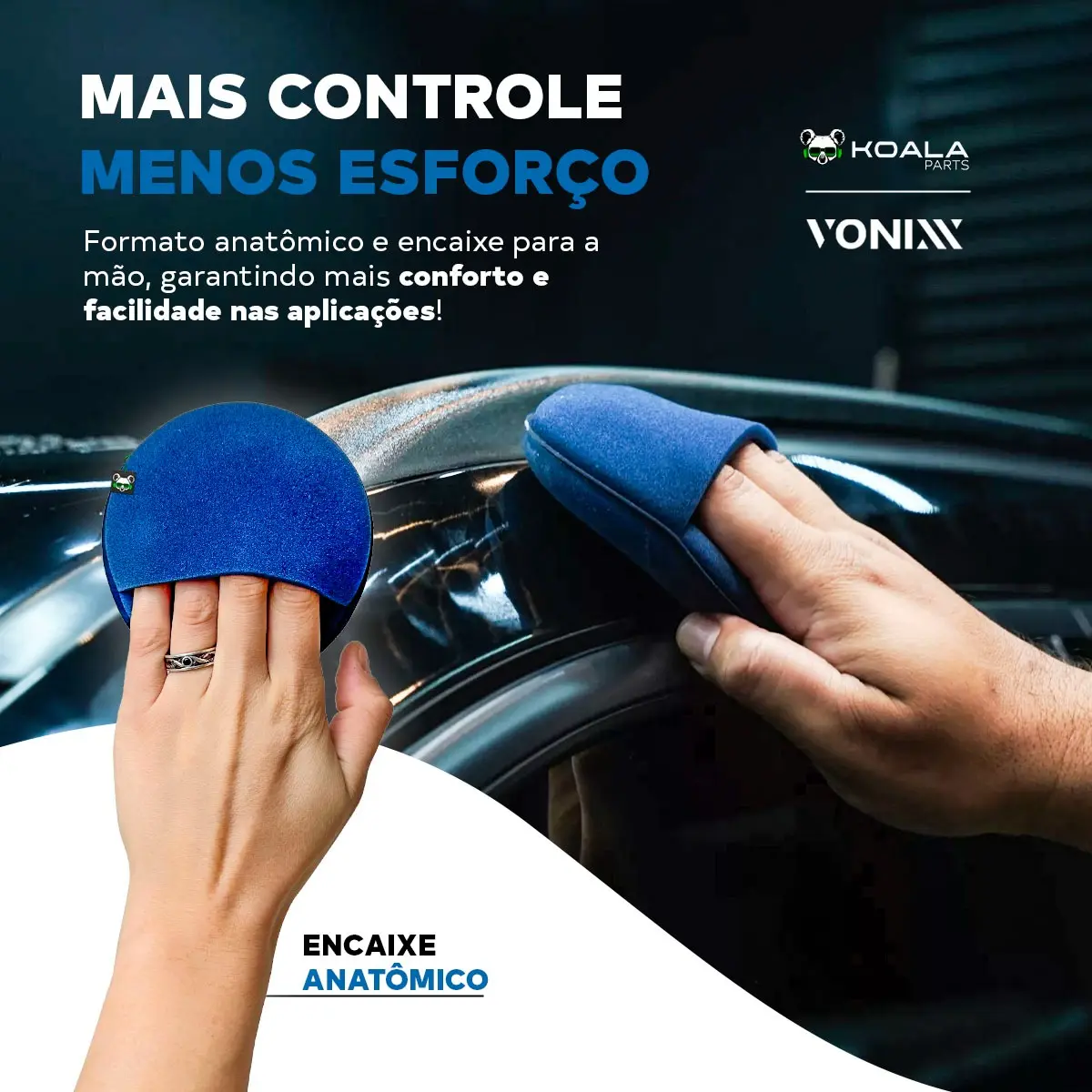 Jogo de Aplicadores de Espuma com Encaixe para Mão Vonixx – 2 Unidades - Imagem 2